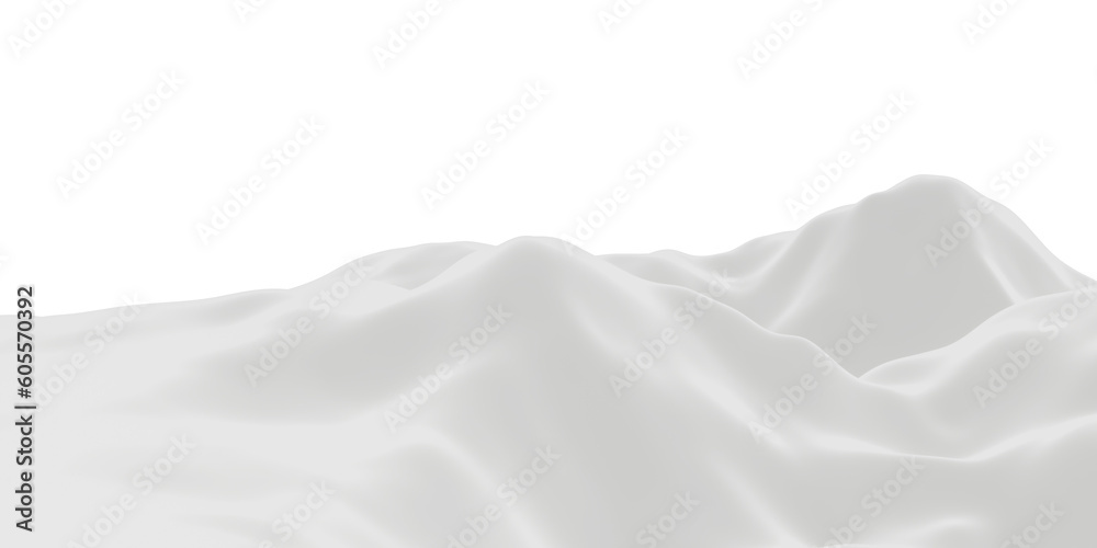 Obraz premium 3D render snow mountain. White terrain. Cold environment.