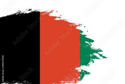 Afghanistan flag on a stained stroke brush painted isolated white background with copy space