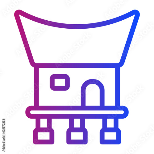 toraja house gradient icon