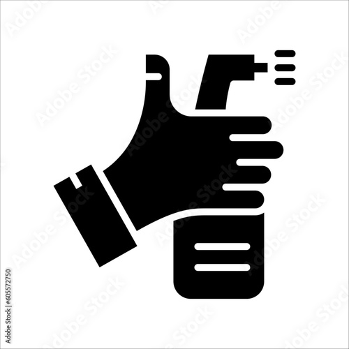 Solid vector icon for cleaning spray which can be used various design projects. photo