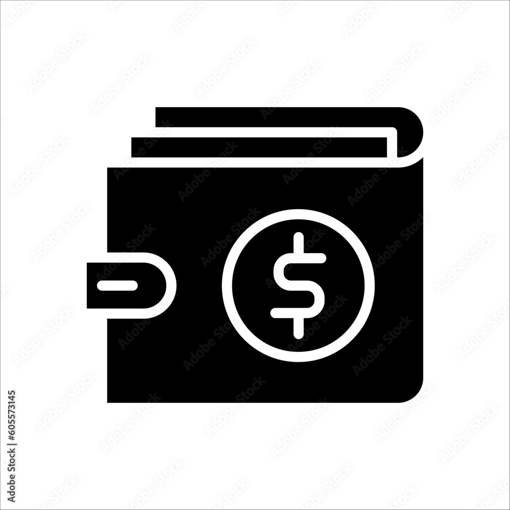 Solid vector icon for wallet which can be used various design projects. Solid vector icon for wallet which can be used various design projects.