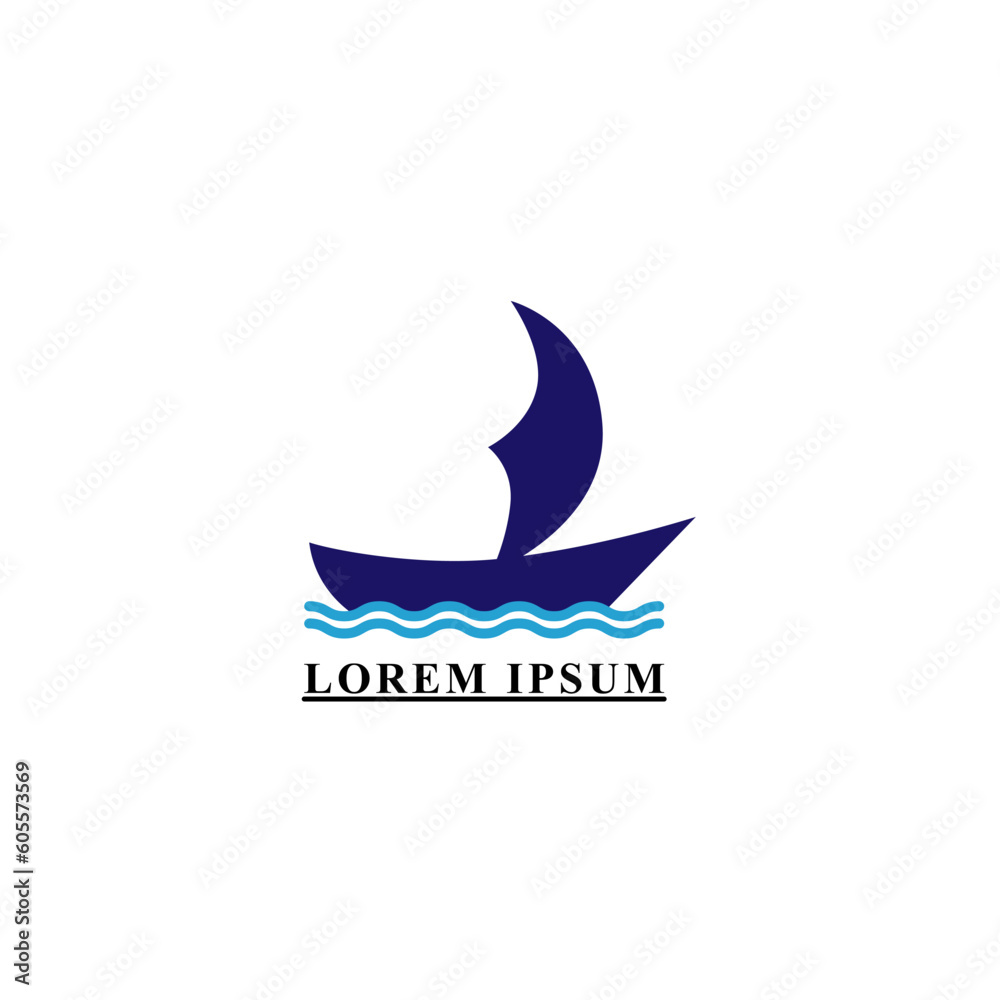 sailboat design in sea, simple icon vector flat design sailboat design in sea, simple icon vector flat design