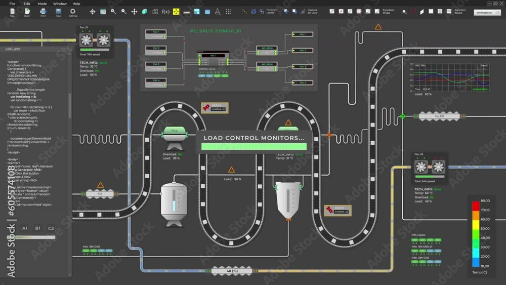 Program interface controlling the manufacturing machinery at the factory. System interface operating the automated manufacturing machinery. Manufacturing machinery control system interface.