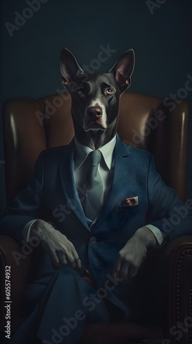 Corporative dog boss(A. I. Generative)