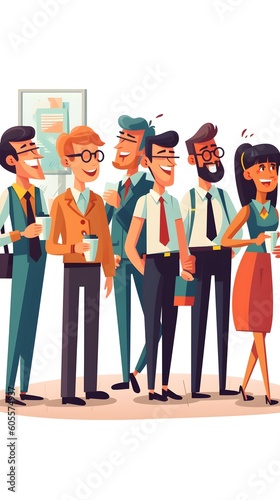 Group of cooworkers in a relax hour smilling (A.I. Generative