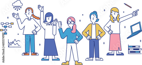 データサイエンティストの職業に就く女性のイラスト