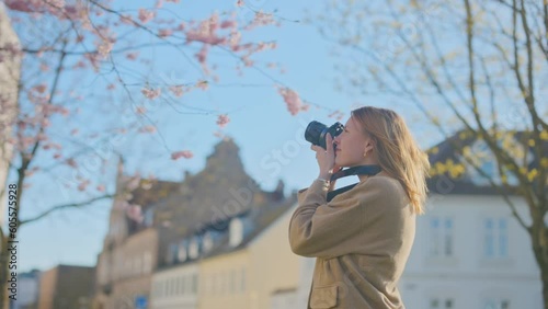 a girl taking photo in Aalborg