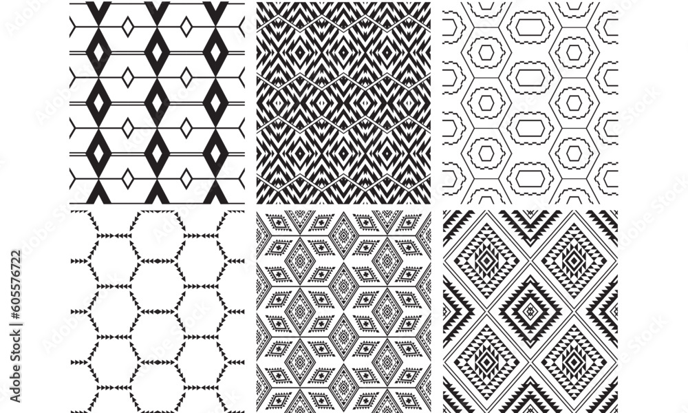 Set of geometric patterns for wallpaper wrapping, pattern filling, web background, texture. Vector Illustration.