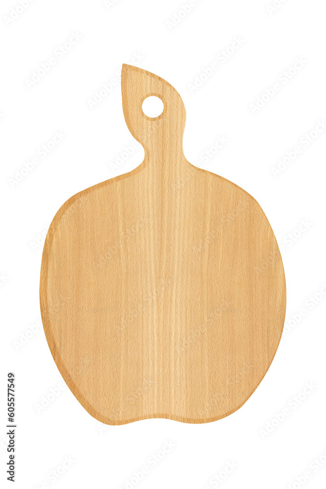 wooden kitchen board in the form of an apple, isolated from the background wooden kitchen board in the form of an apple, isolated from the background