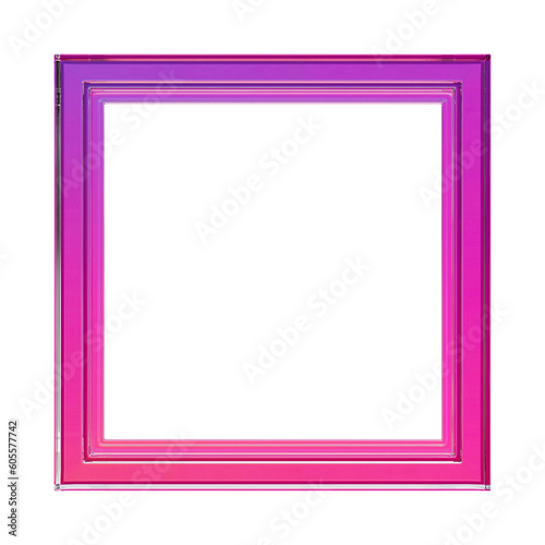 Square frame icon 3d render cutout