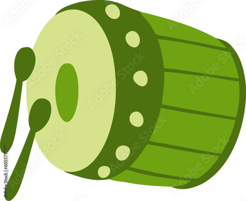 Islamic Mosque Drum Flat Hand Drawn Illustration