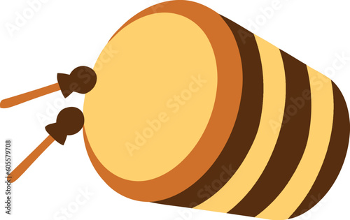 Islamic Mosque Drum Flat Hand Drawn Illustration
