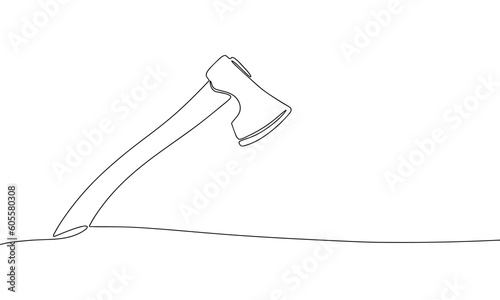Ax isolated on white background. Continuous line one drawing. Vector illustration. Simple line illustration.