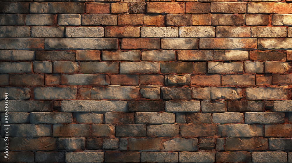 Fototapeta premium Old Brick Wall Grunge Brick Wall Generated With AI