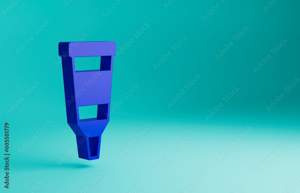 Blue Tube with paint palette icon isolated on blue background. Minimalism concept. 3D render illustration Blue Tube with paint palette icon isolated on blue background. Minimalism concept. 3D render illustration