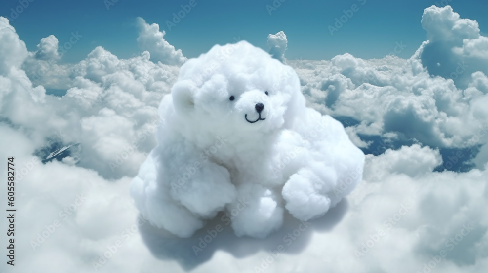 熊の形をした雲、bear shaped cloud, Generative AI 熊の形をした雲、bear shaped cloud, Generative AI