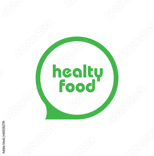 healty food sign on white background