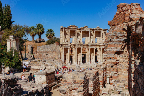 Ancient city Ephesus (Efes) in Turkey. Ancient architectural structures UNESCO cultural heritage.Selcuk TURKEY