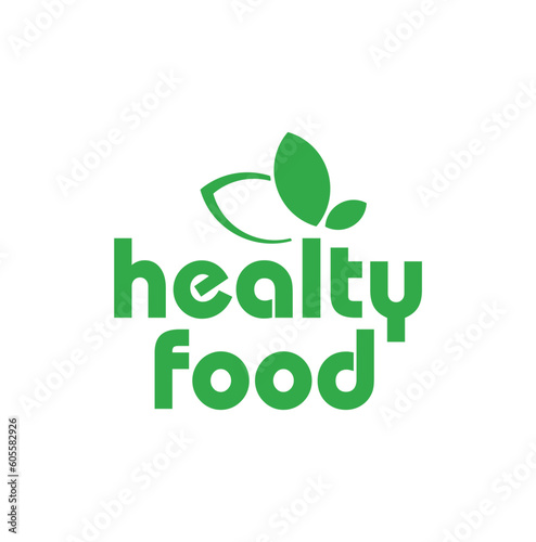 healty food sign on white background