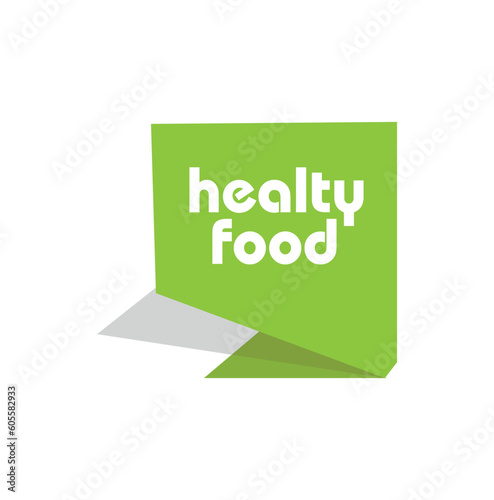 healty food sign on white background