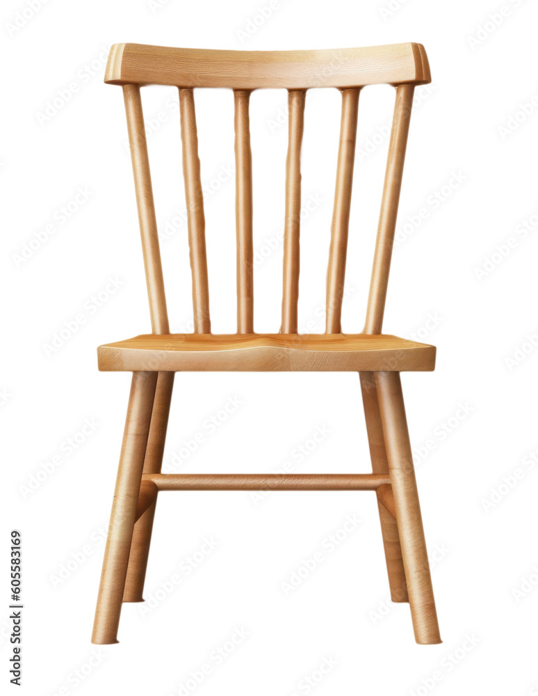 Simple wooden chair isolated on a white background, generative AI furniture Simple wooden chair isolated on a white background, generative AI furniture