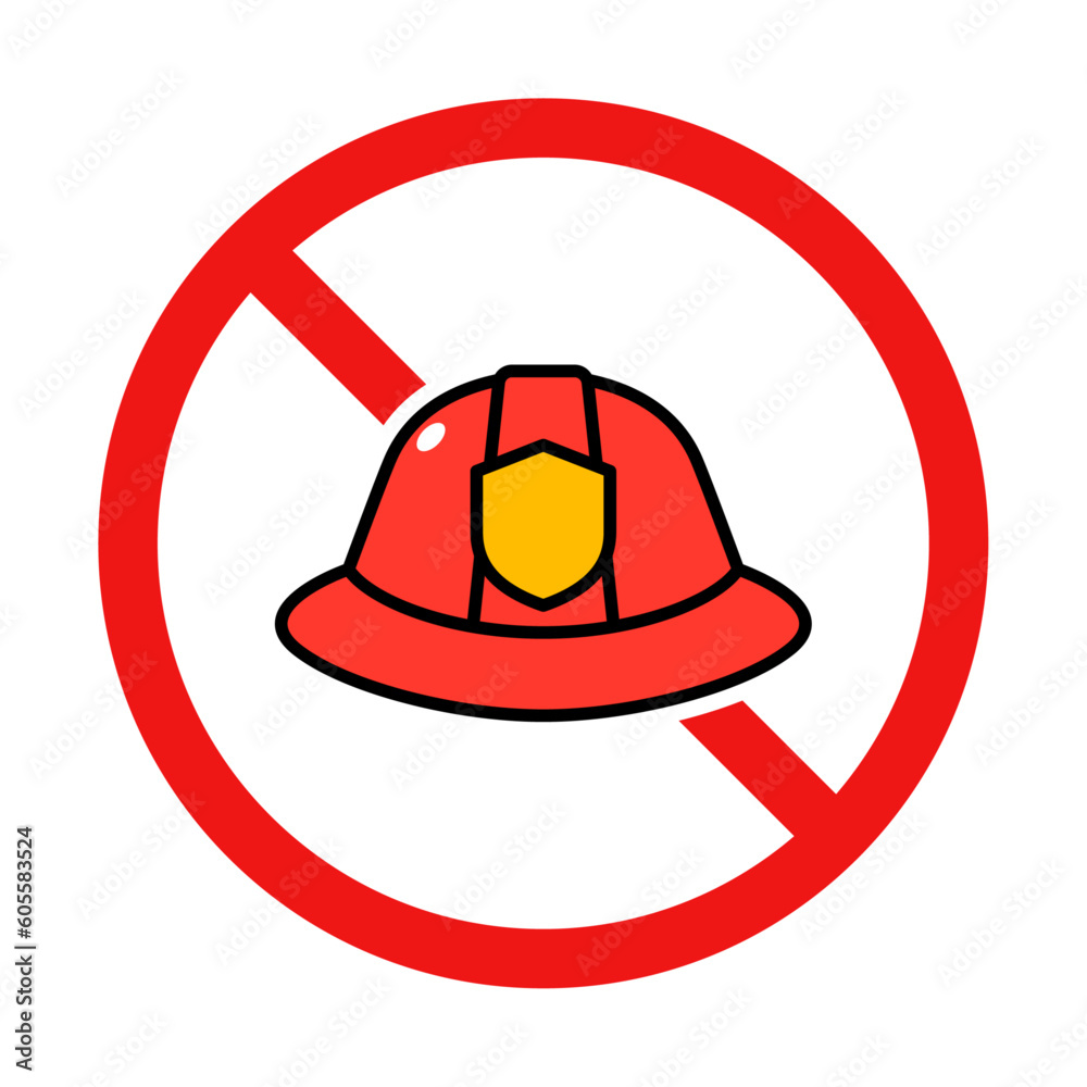 Fototapeta premium No Firefighter Sign on White Background