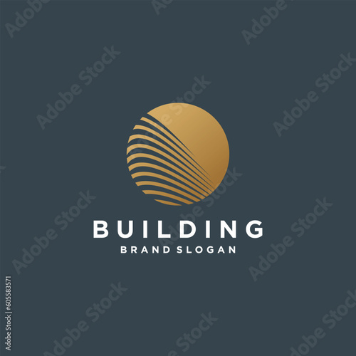 Building logo design vector with modern creative style concept