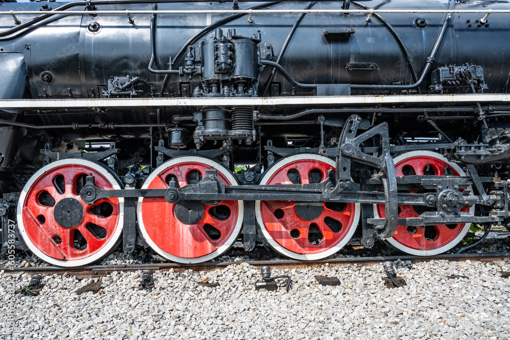 Naklejka premium Part of a retro steam locomotive