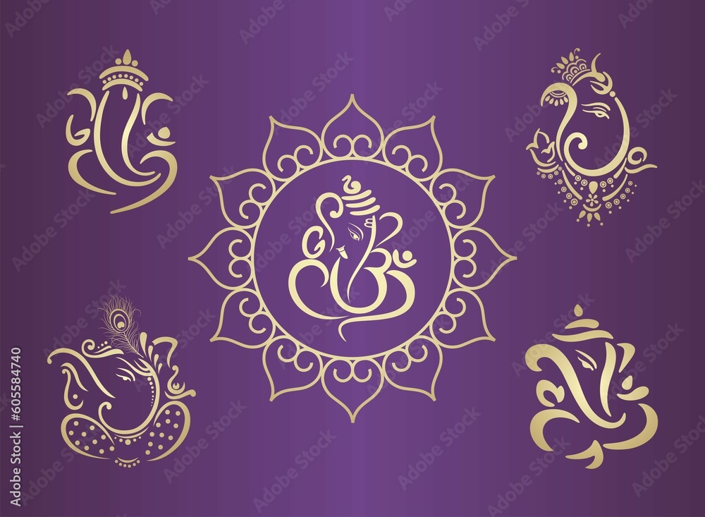 Ganesha, Aum, Hindu wedding card, Diwali, India Ganesha, Aum, Hindu wedding card, Diwali, India