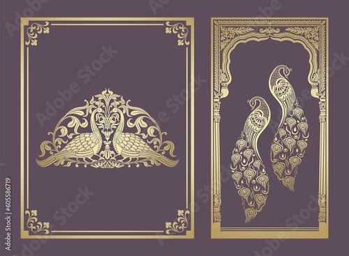 Wallpaper Mural peacock motif designs, textile , Rajasthan, royal India	 Torontodigital.ca