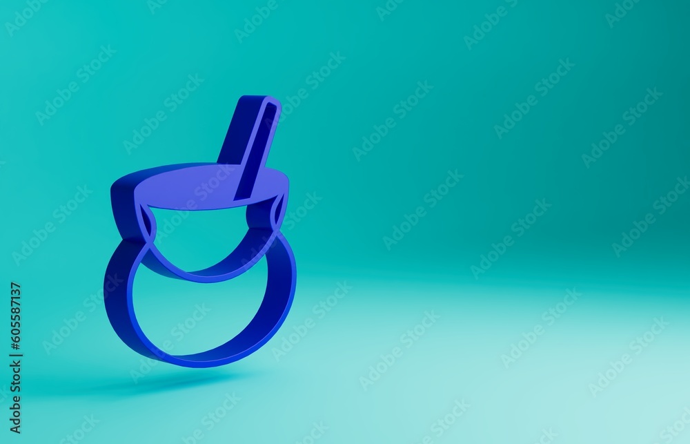 Blue Witch cauldron icon isolated on blue background. Happy Halloween party. Minimalism concept. 3D render illustration Blue Witch cauldron icon isolated on blue background. Happy Halloween party. Minimalism concept. 3D render illustration