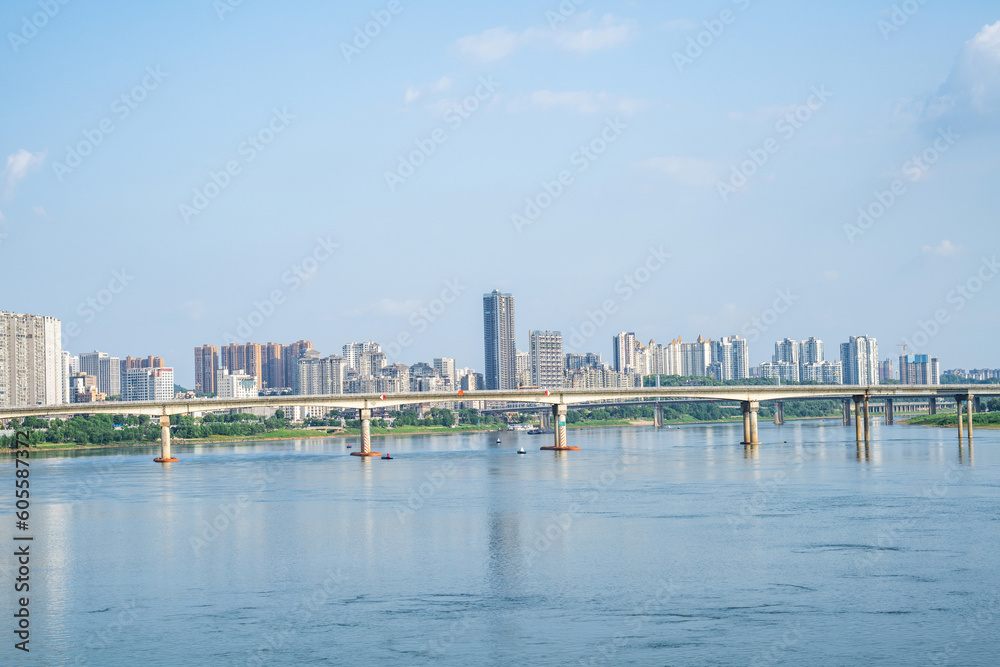 Obraz premium Cityscape of Zhuzhou, Hunan, China