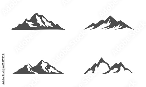 Hills mountains set vector template illustration