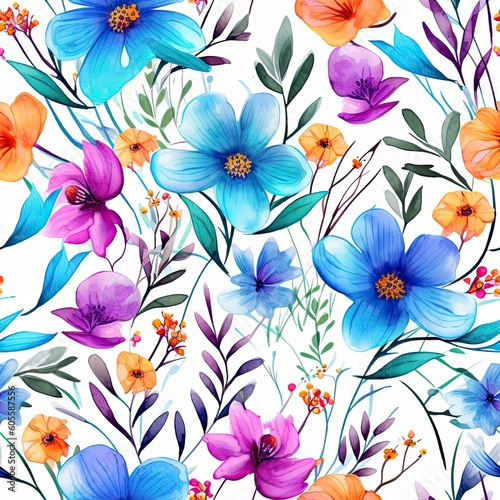 Fashionable pattern watercolor simple flower Floral seamless background for textiles, fabrics, covers, wallpapers, print, gift wrapping and scrapbooking  