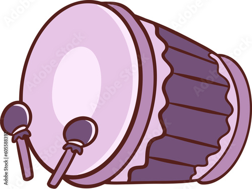 Islamic Mosque Drum Flat Hand Drawn Illustration