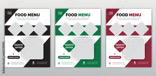 Fast Food Flyer Design Template cooking, cafe and restaurant menu, food ordering, junk food. Vector illustration for banner, poster, flyer, cover, menu, brochure