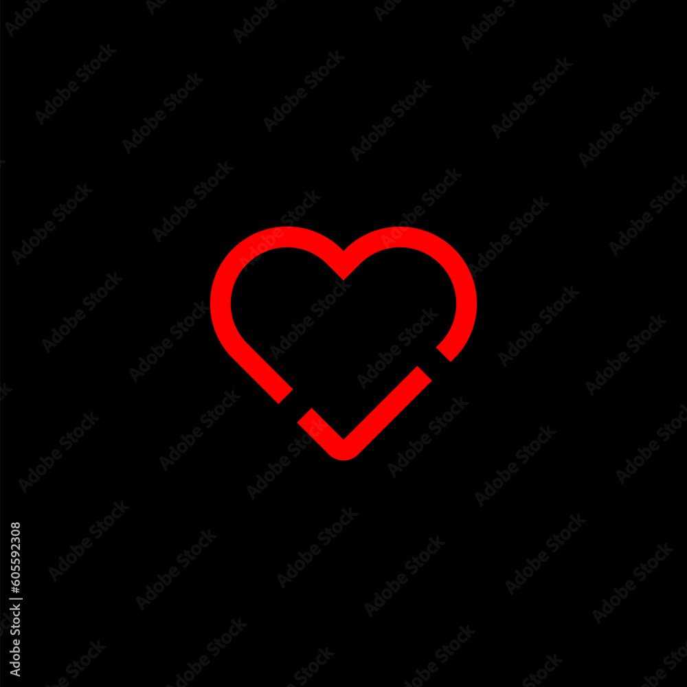 Heart icon style sign for mobile concept and web design isolated on black Heart icon style sign for mobile concept and web design isolated on black