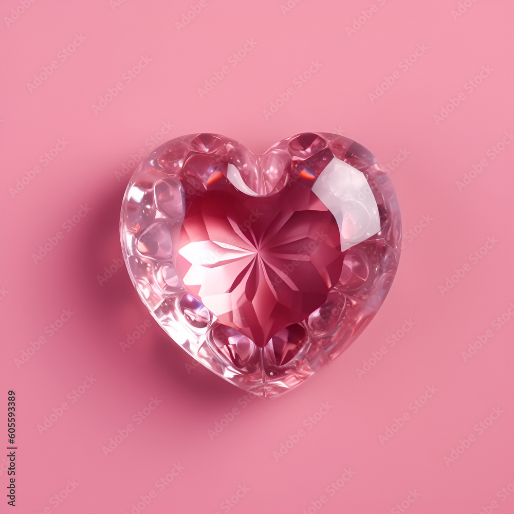 crystal pink heart on a pink background, love, romance, valentine's day, background, postcard, big kind heart, help,generative AI crystal pink heart on a pink background, love, romance, valentine's day, background, postcard, big kind heart, help,generative AI