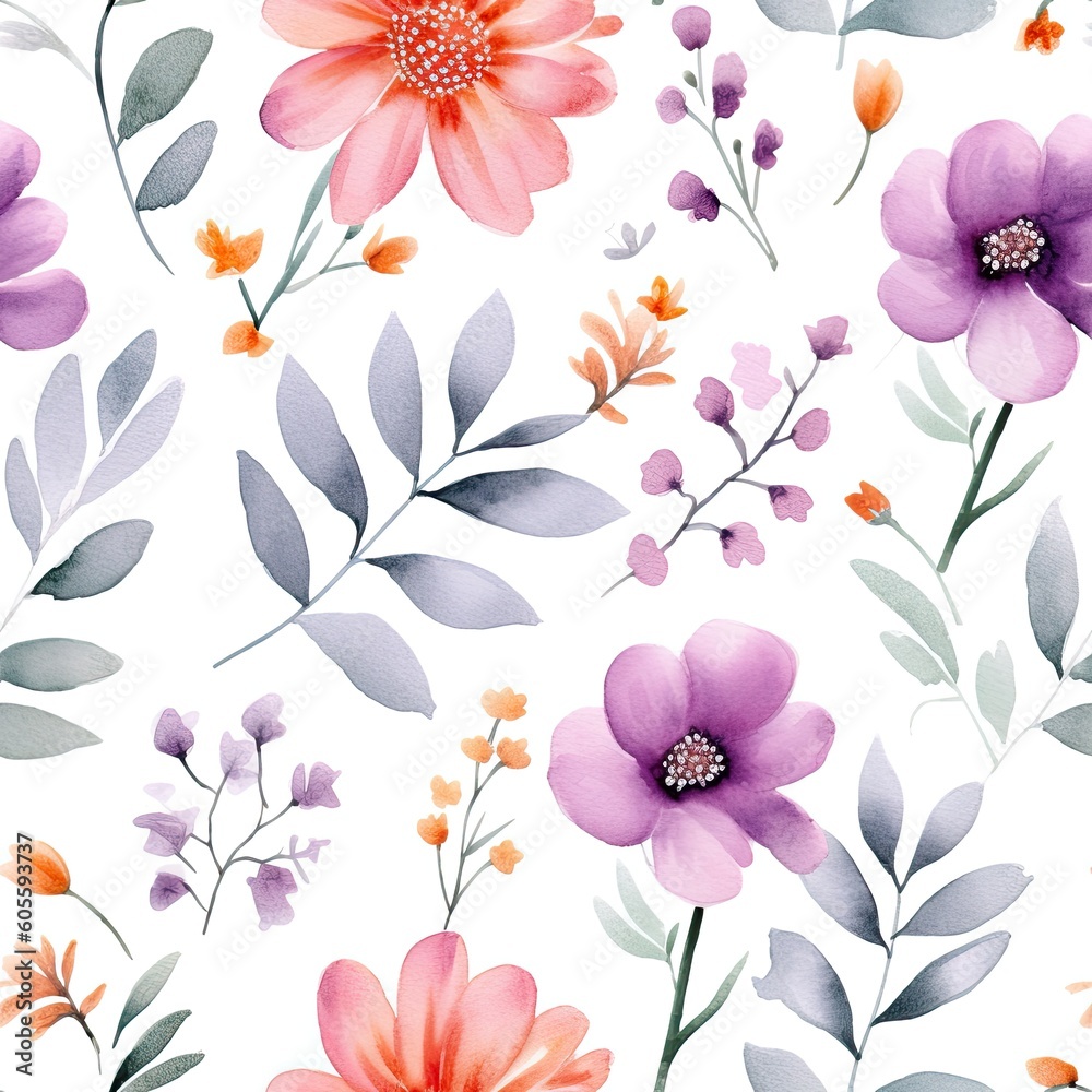 custom made wallpaper toronto digitalFashionable pattern watercolor simple flower Floral seamless background for textiles, fabrics, covers, wallpapers, print, gift wrapping and scrapbooking