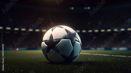 Soccer ball on the field, Soccer ball in the grass | Ai generated
