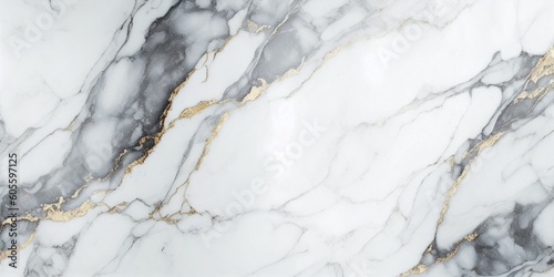 Billede på lærred Marble granite white with gold texture