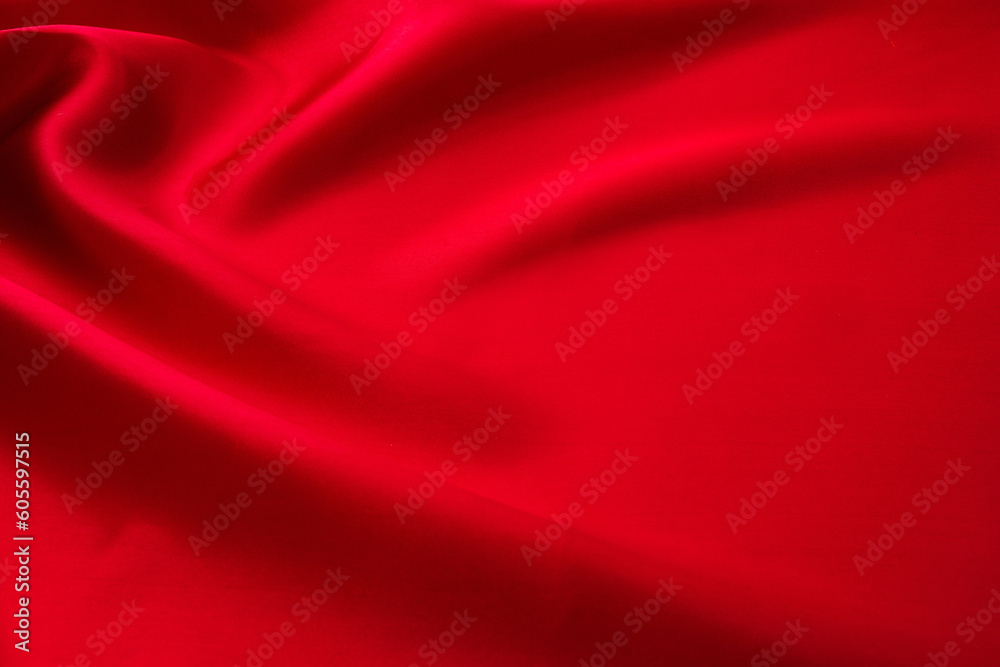 Close up of red silk background