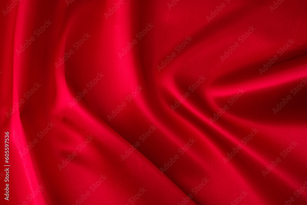 Close up of red silk background