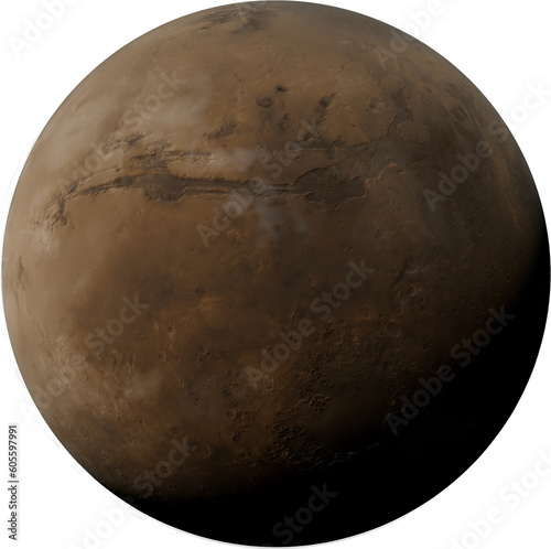 Planet Mars isolated transparent background