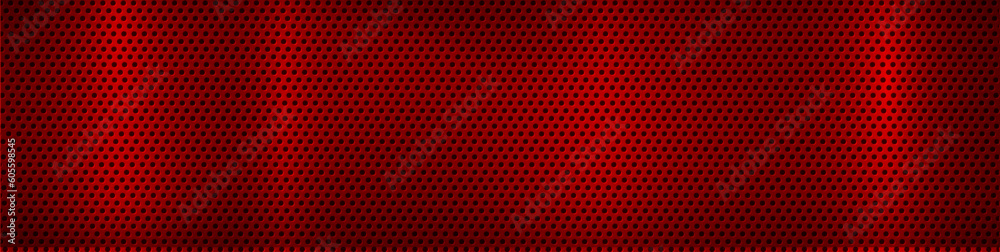 Photo & Art Print Perforated red metal sheet background, SappawatS