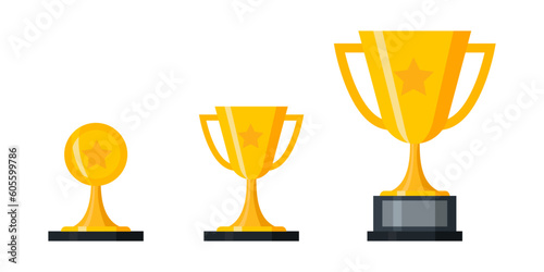 Trophy cup, award, vector illustration in flat style