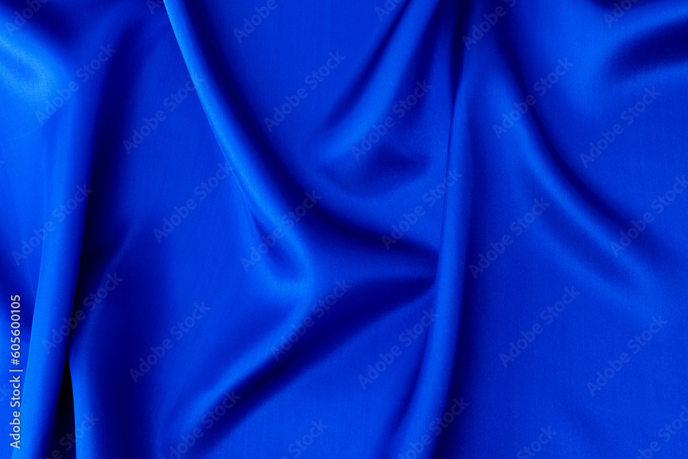 Close up of dark blue silk background Close up of dark blue silk background