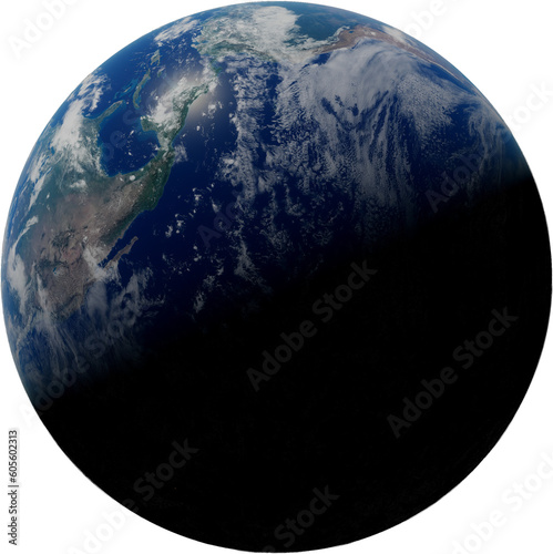 Fototapeta Naklejka Na Ścianę i Meble -  Planet earth in solar system starry sky in space, Earth isolated on transparent background