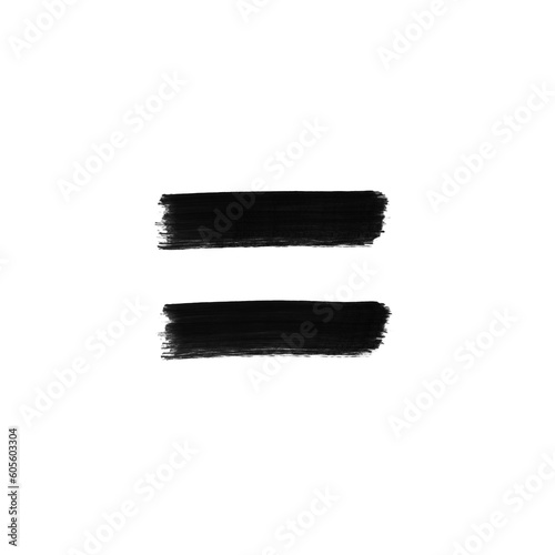 equal symbol with brush texture