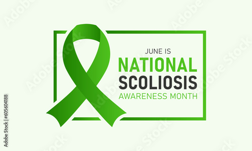 National scoliosis awareness month is observed every year in june. June is scoliosis awareness month. Vector template for banner, greeting card, poster with background. Vector illustration.
